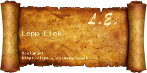 Lepp Elek névjegykártya