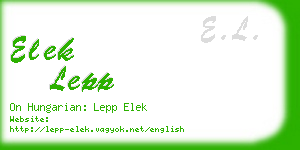 elek lepp business card